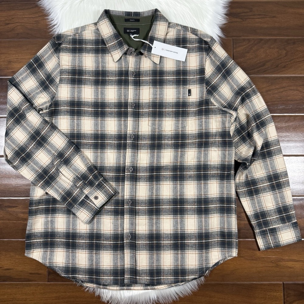 AG Adriano Goldschmied Men's Size XXL Plaid‎ Cloud Soft Flannel Aiden Shirt